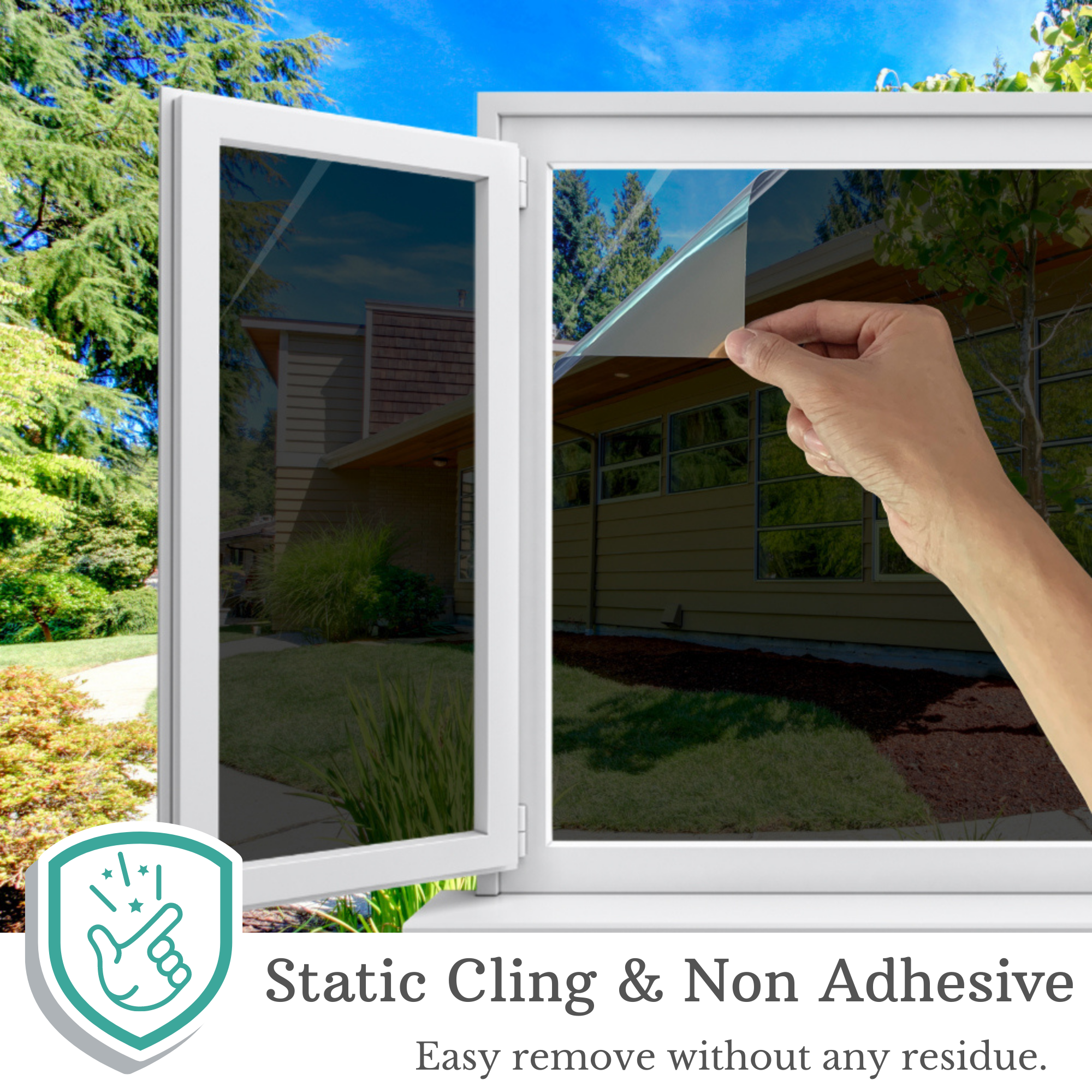 One Way Mirror Privacy Reflection Window Tint Film Reduce Heat & Energy  Saver