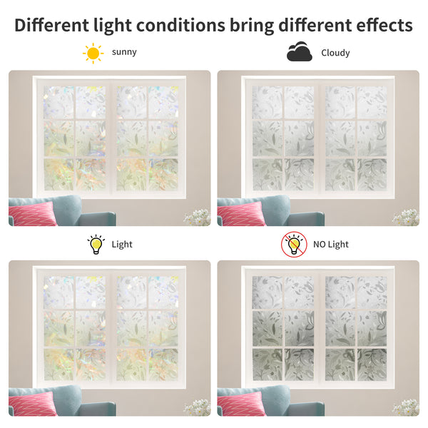 WAENLIR Sichtschutz-Fensterfolie, selbstklebend, stati Milchglasfolie