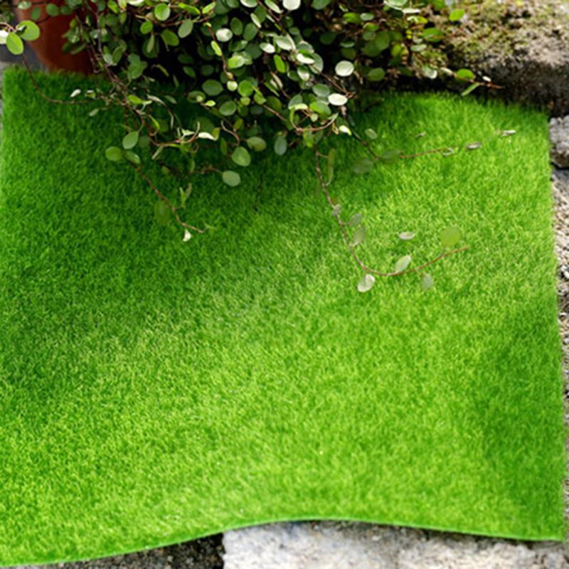 1pc Artificial Green Grass Mini Doll house Accessories Toys 15*15CM Fake Moss Furniture Courtyard Pretend Play Garden Toys for K