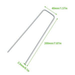 Heavy Duty U Shape Gauge Galvanized Steel Garden Stakes Staple Securing Pegs For Securing Weed Fabric Landscape Fabric Netting