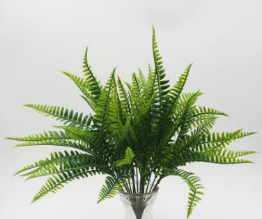 Artificial Plant 7 Forks Imitation Plastic Ferns Grass Green Leaves Fake Plants for Home Party Garden Outdoor Decorations