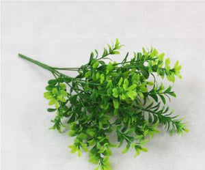 Artificial Plant 7 Forks Imitation Plastic Ferns Grass Green Leaves Fake Plants for Home Party Garden Outdoor Decorations