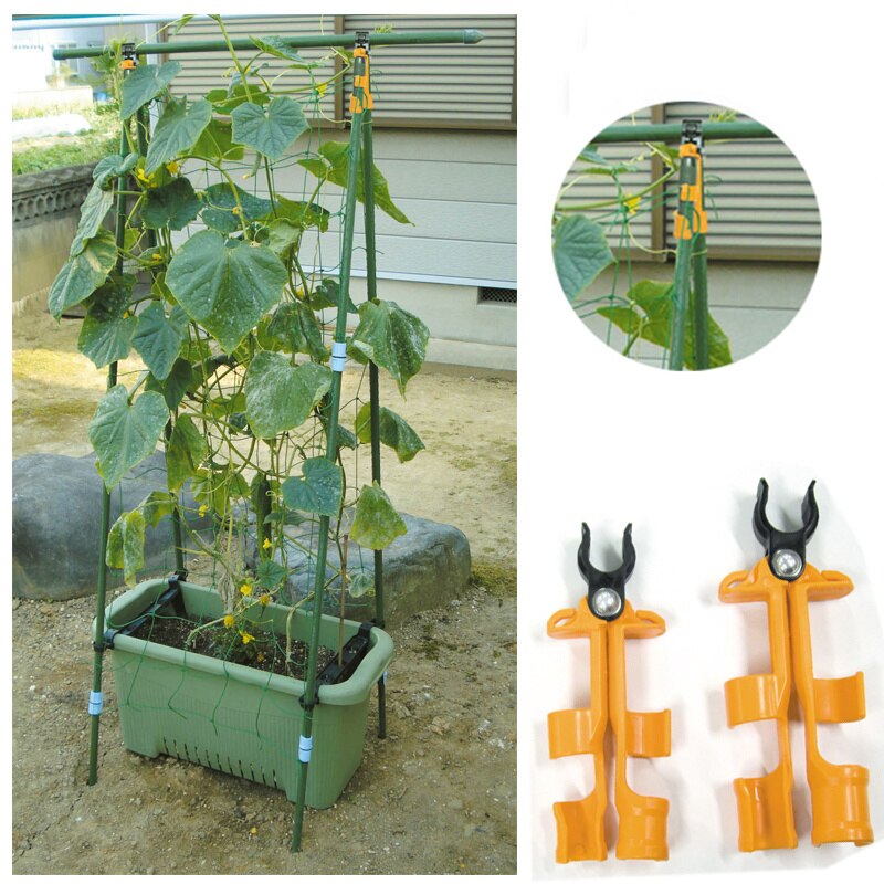 3pcs/lot Plastic plant stakes connectors Pipe Pole Connecting Joints 11mm 16mm 20mm Garden Climbing plant support Fixed Clamp