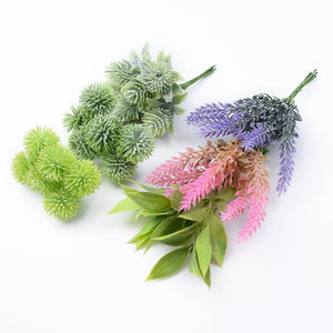 6pcs Plastic floristics artificial plants wedding decorative flowers needlework brooch vases for home decor christmas garland
