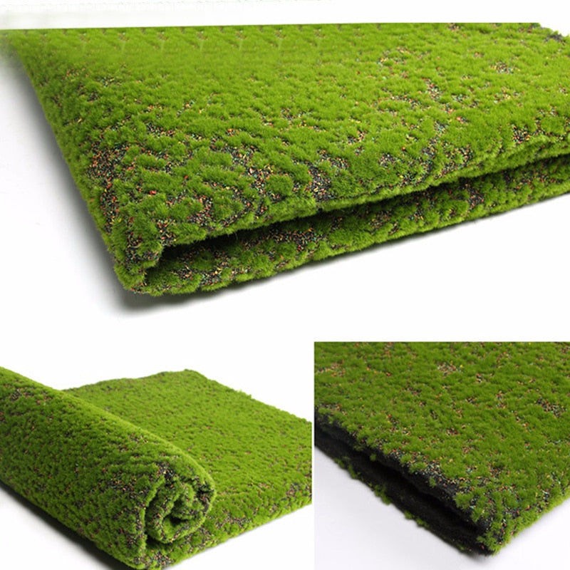 Green Wall Decor Artificial Grass Rug Fake Moss for Plants Indoor Outdoor