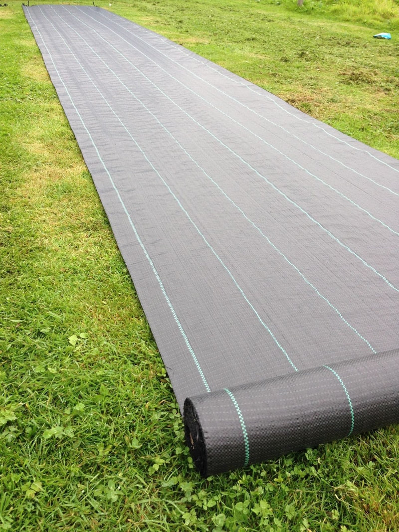 WAENLIR 100gsm Heavy Duty Lined Weed Control Fabric Landscaping Ground Cover Membrane 2x5M/1x10M