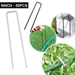 Load image into Gallery viewer, 50pcs/set Heavy Duty U Shape Gauge Galvanized Steel Garden Stakes Staples Securing Pegs For Securing grass Fabric Landscape Net
