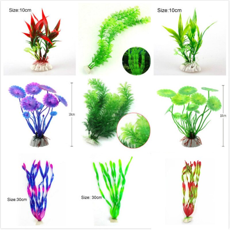 Artificial Aquarium Plant Decoration Fish Tank Submersible Flower Grass Ornament Decor For Aquarium Underwater Plant 10-30cm