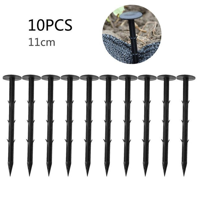 10PCS  Plastic Garden Cover Cloth Securing Stakes Spikes Lawn Pins Pegs Sod Staples Anchoring Fixing Landscape