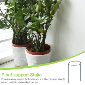 Plant Support Stake, 8-Pack Half Round Metal Garden Plant Supports, Green Garden Plant Support Ring, Garden Border