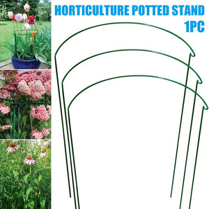 4 Pcs Plant Support Stakes Half Round Metal Ring Cage for Garden Flower Potted GQ