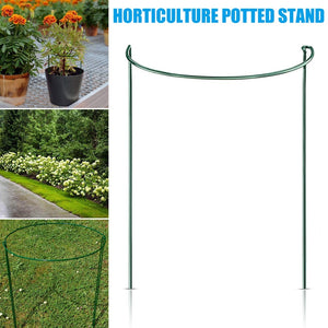 4 Pcs Plant Support Stakes Half Round Metal Ring Cage for Garden Flower Potted GQ