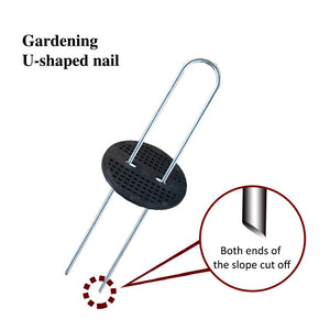 U-shaped Nail Garden Staples Lawn U Needle With Plastic Gasket For Anchoring Landscaping Ground Covering Garden Lawn Fixed Nails